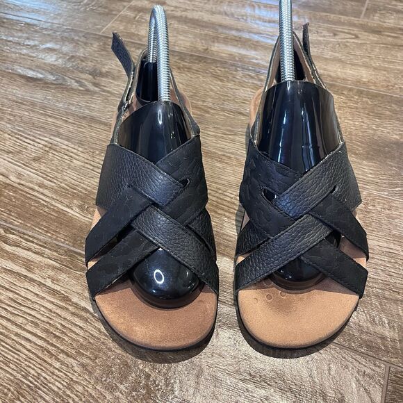 Vionic Eira Sandals Women's Black 8.5 Strappy Woven Pebble Leather Comfortable - Picture 9 of 14